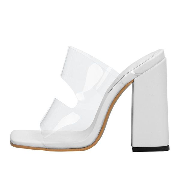 

spring/summer easy decent thick high heel lady's sandals fashion transparent pvc versatile cool slippers women shoes, Black