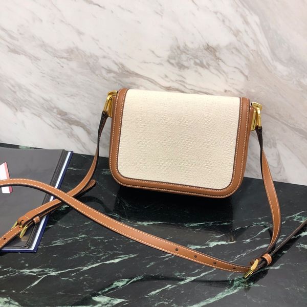 

2022 new shoulder bag contrast stitch leather trim 1bd257