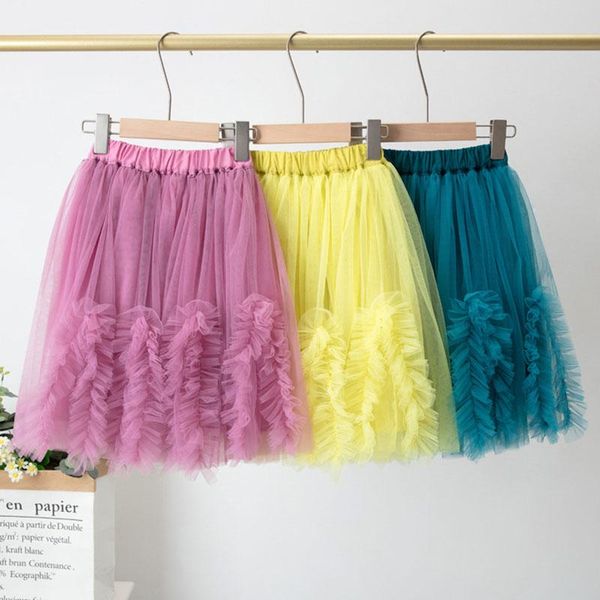 

girls tutu skirts mesh kids ball gown 2021 summer autumn solid skirt princess child clothes 6 8 10 year, Blue