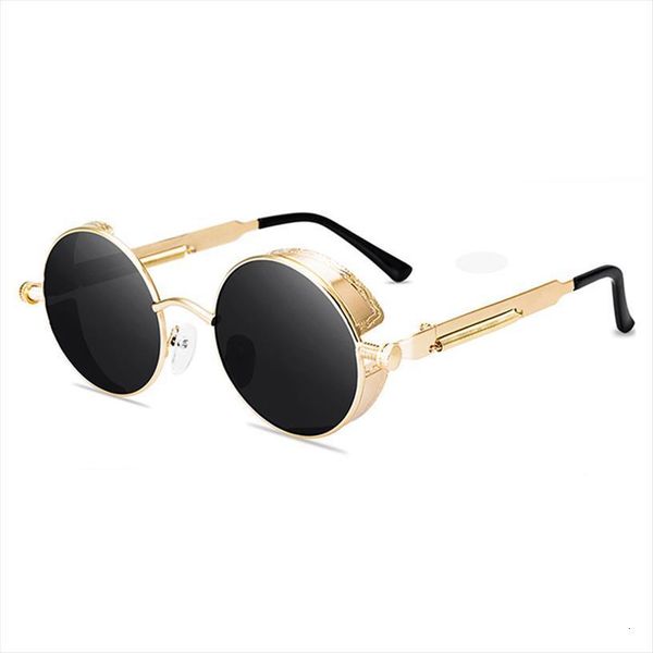 

vintage men sunglasses women punk style round metal frame colorful lens sun glasses fashion eyewear gafas sol mujer, White;black