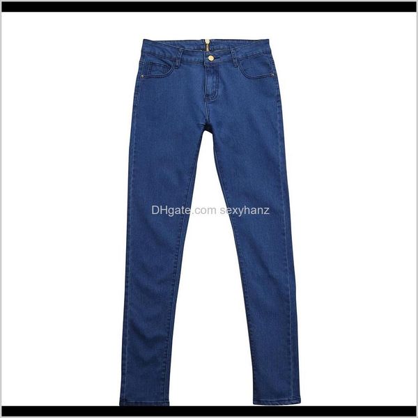 

womens clothing apparel drop delivery 2021 hxroolrp fashion high waist women stretch pour dames slim trousers ladies pencil pants back zippe, Blue