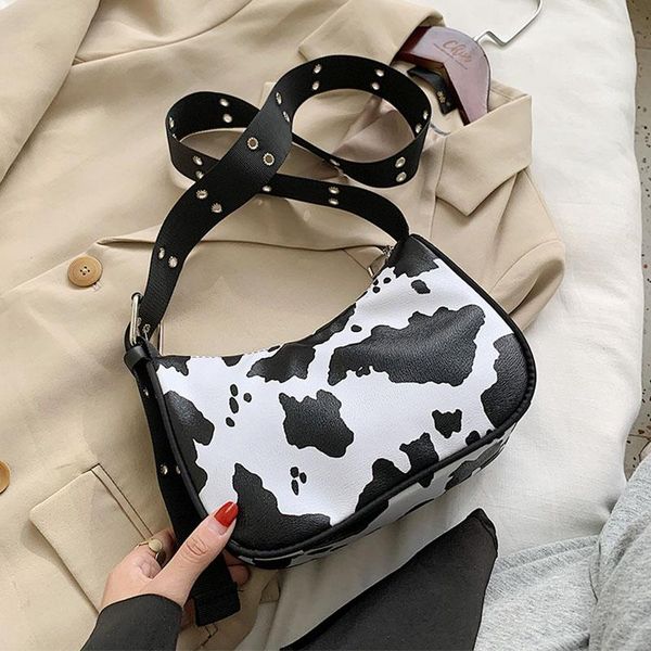

evening bags pattern pu cow leather shoulder for women trend animal stripe design crossbody bag fashion female armpit handbags
