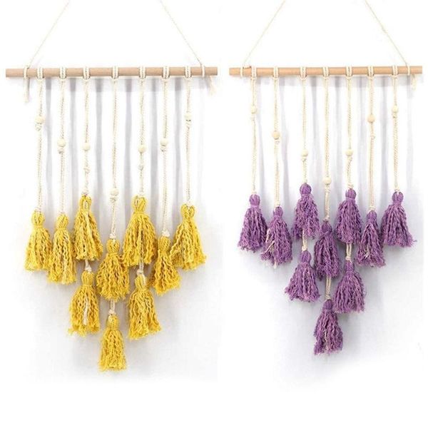 

tapestries set of 2 macrame wall hanging tapestry woven bohemian home decor art for apartment hallway decoration