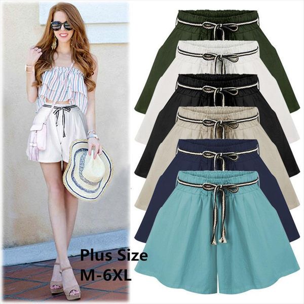 

summer high waist pants casual women short loose plus size m 6xl, White;black