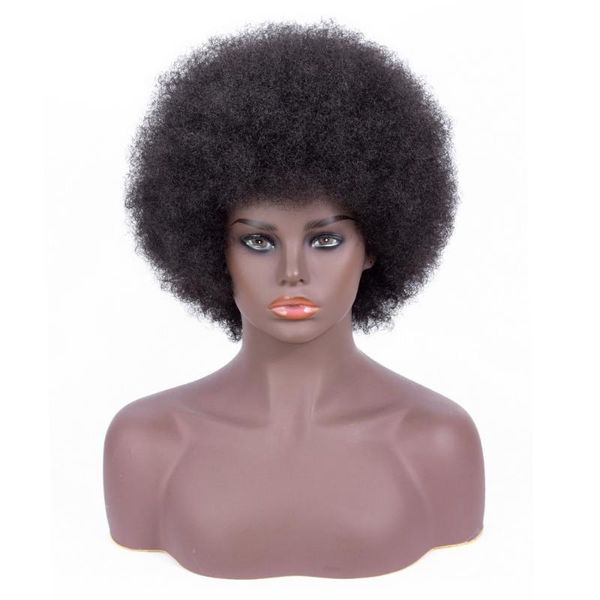 

synthetic wigs dai weier afro kinkly curly wig for black women natural color high temperature fiber