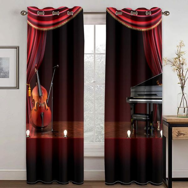 

curtain & drapes stage opening musical instrument printing living room bedroom home decoration necessary