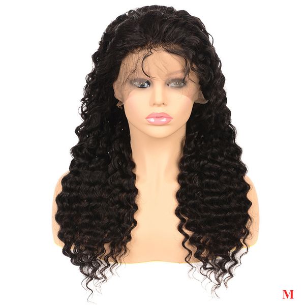 

deep wave full human hair lace front wig 4*4 wigs 14~28 inches perruques de cheveux humains by dhl bobw1, Black;brown