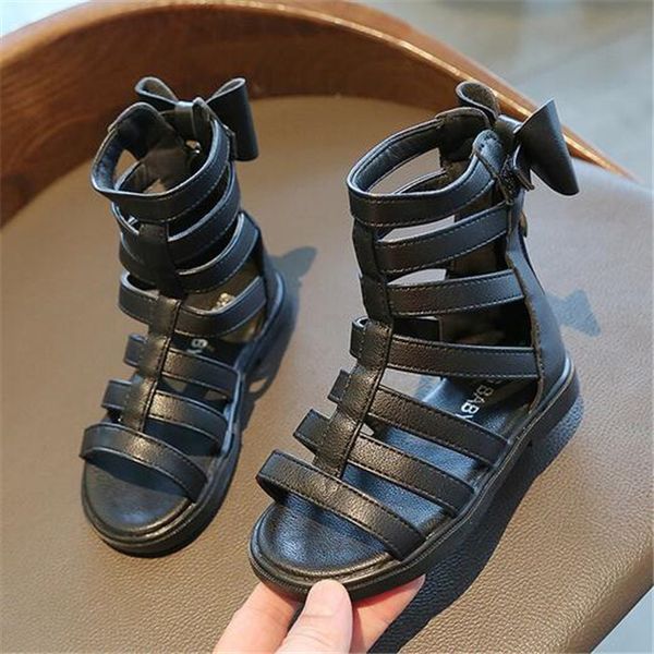 Mode Römischen Kinder Sandalen High-top kinder Mädchen Gladiator Sandalen Sommer Kleinkind Baby Schuhe Prinzessin Bogen Booties