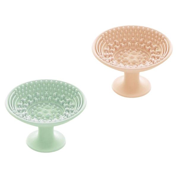 

eyelash curler 2pcs portable suction cup makeup brush cleaner cosmetic cleaning pad