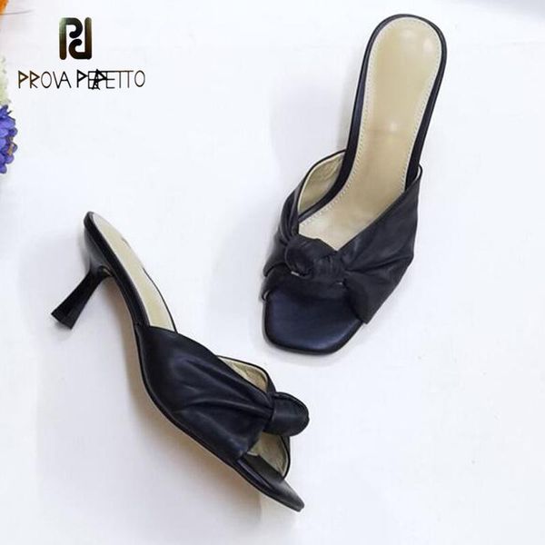 

roman sandals fashion bow stiletto high heels personality open-toed sheepskin women's slippers lazy mule, Black