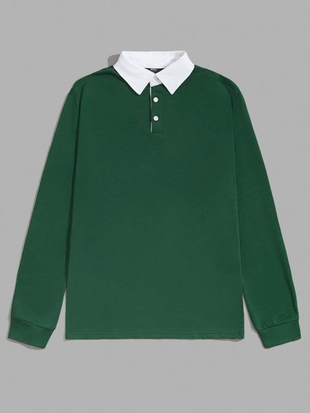 

men contrast collar polo shirt o1dd#, White;black