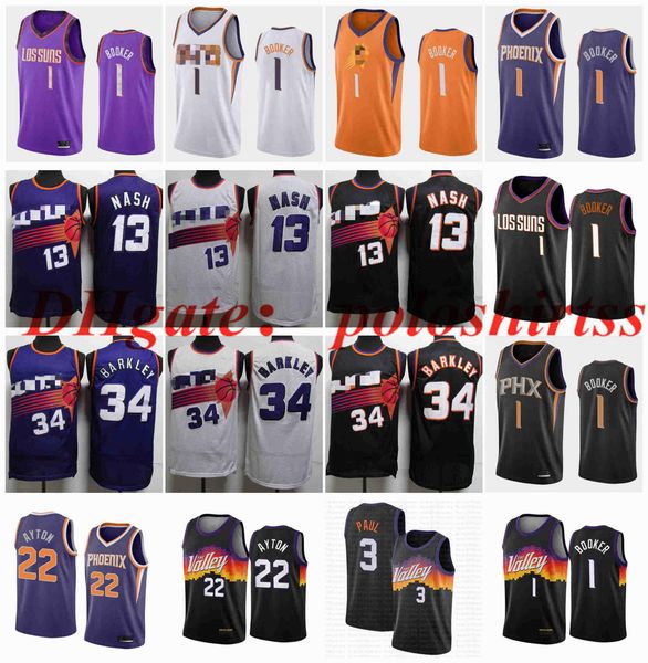 

stitched big yards s-6xl devin 1 booker basketball jerseys black white 13 nash 34 barkley chris 3 paul 22 ayton jersey fans shirt vest ncaa, Black;red