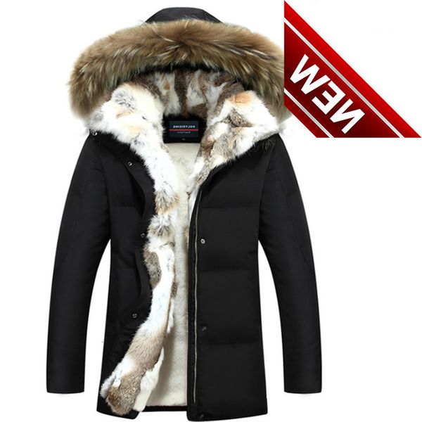 

men and women thick down jacket 2018 winter warm waterproof big raccoon fur collar fit -30 degrees s-5xl size 18640-5, Black