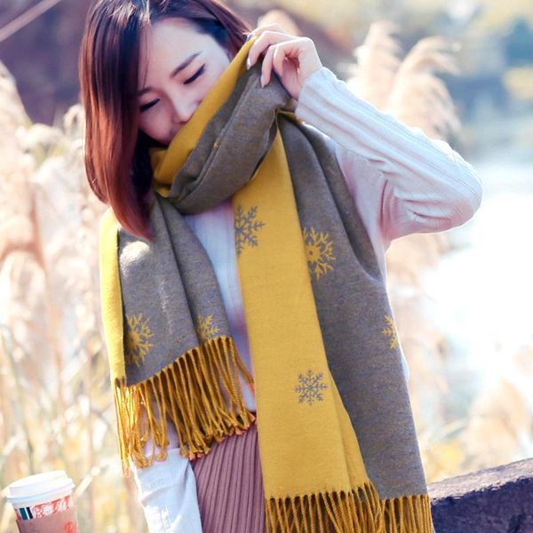 

female wool scarf women cashmere scarves wide lattices long shawl wrap blanket warm tippet autumn winter, Blue;gray
