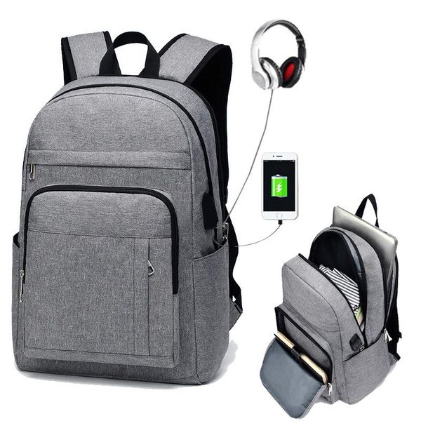 

backpack 15 inch lapwaterproof usb book bags for school casual rucksack daypack oxford canvas fashion man backpacks