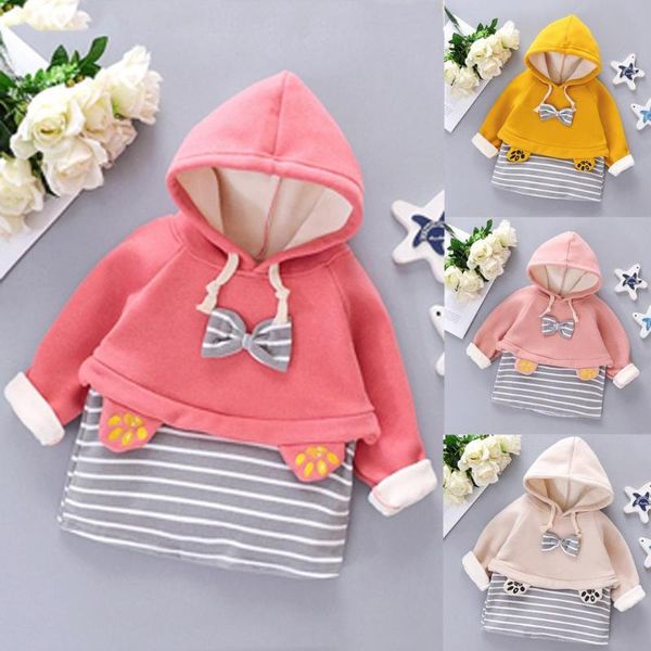 

girl's dresses baby girl winter thick dress born infant coats jacket snowsuit hoodie fleece princess party 2021 est, Red;yellow