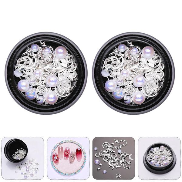 

nail art decorations 4 boxes silver fashionable night sky charms for, Silver;gold