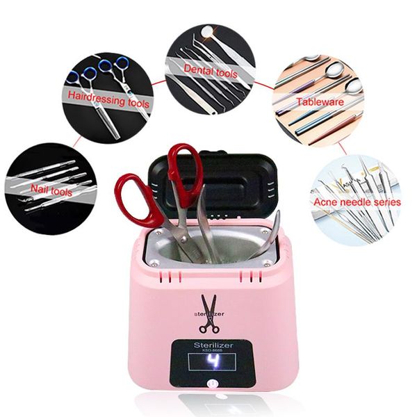 

high temperature clean sterilizer automatic nail manicure metal tool disinfection cup with a bag of glass ball art equipment, Silver