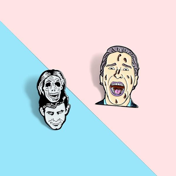 

pins, brooches movie character avatar enamel lapel pins thrilling skull badges fashion backpack pin gift for friends wholesale jewelry, Gray