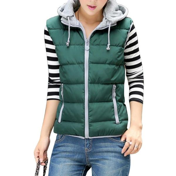 

women's vests arrival autumn winter women casual sleeveless pocket hooded vest waistcoat warm soft clothes, Black;white