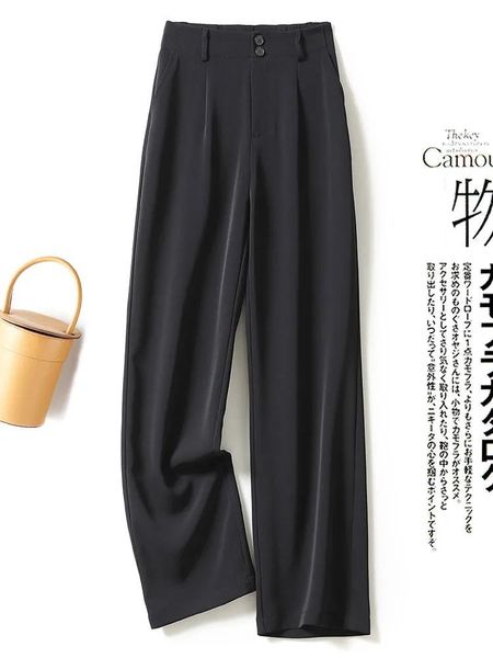 

women's pants & capris lightweight luxury solid color wide leg 2021 fashionable summer breathable, Black;white