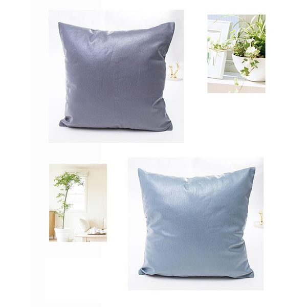 

cushion/decorative pillow solid color pu leather cases decoration cushions covers for sofa bed car seat cover waterproof throw pillows 45*45