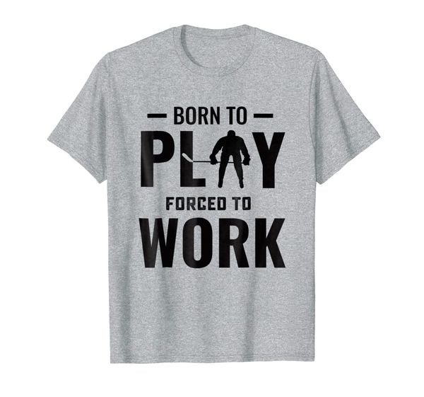 

hockey player forced to work t-shirt, White;black