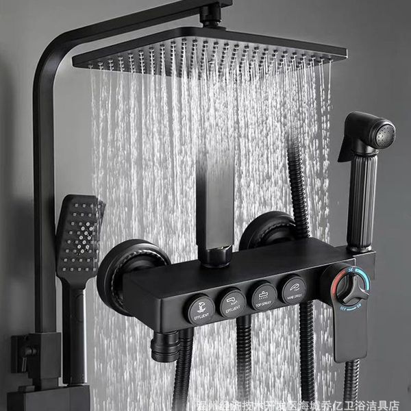 

of thermostatic tap all black copper home button get wet in the rain shower bathroom set pressure nozzle sets