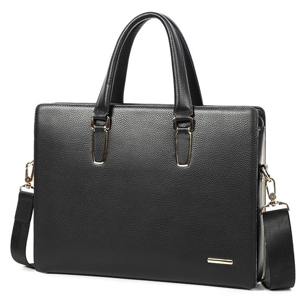 

briefcase high end gift leather men's handbag business styling bag shoulder