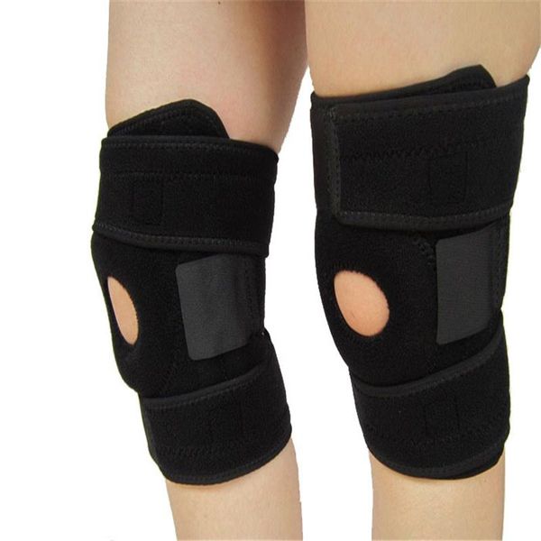 

elbow & knee pads elastic neoprene patella brace belt support fastener adjustable strap kneecap outdoor sports rubber materials, Black;gray