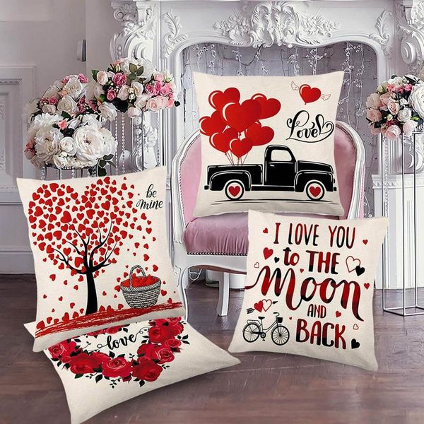

4pc home valentine's day pillowcase decorative pillow case creative sofa accessories funda de almohada