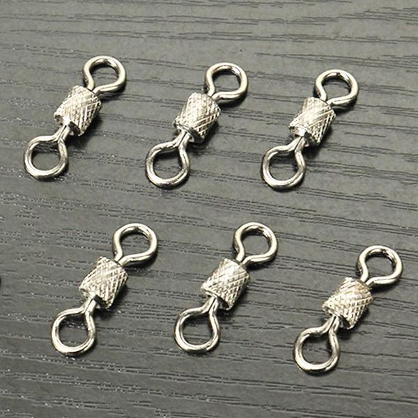 

fishing hooks 50pcs bearing swivel connector 1#/3#/8# barrel rolling solid rings for fishhook lure link accessories