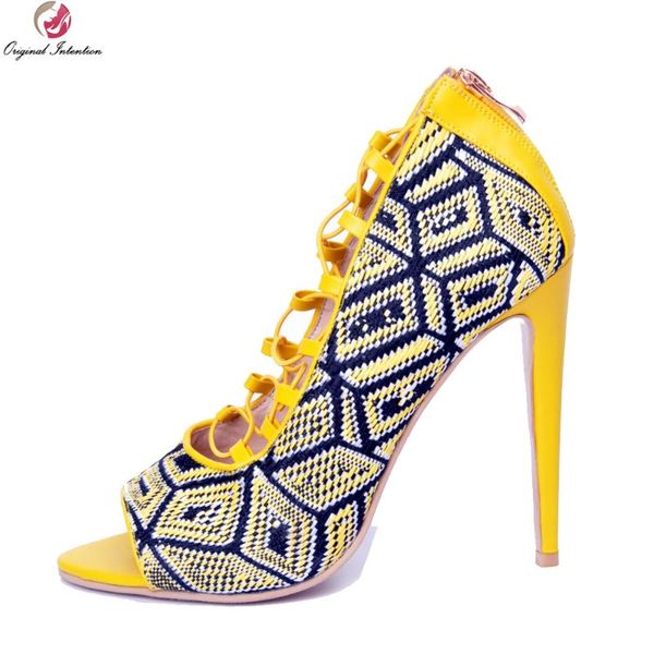 

original intention elegant women sandals beautiful multicolors peep toe thin heels stylish shoes woman plus us size 4-15 dress, Black