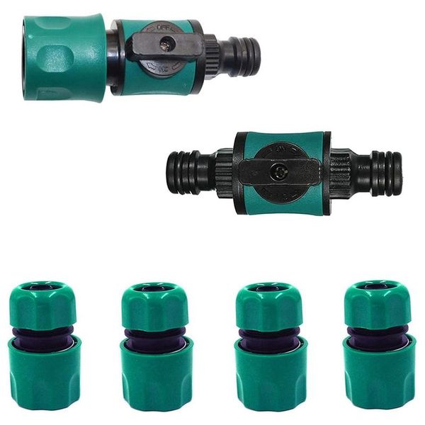 

watering equipments release in line shut off valve for join garden hose pipe tube, double male connector extender with matching