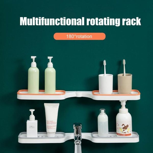 

storage drawers 180 degrees rotation rack punch plastic makeup wall bathroom shelf for dorm