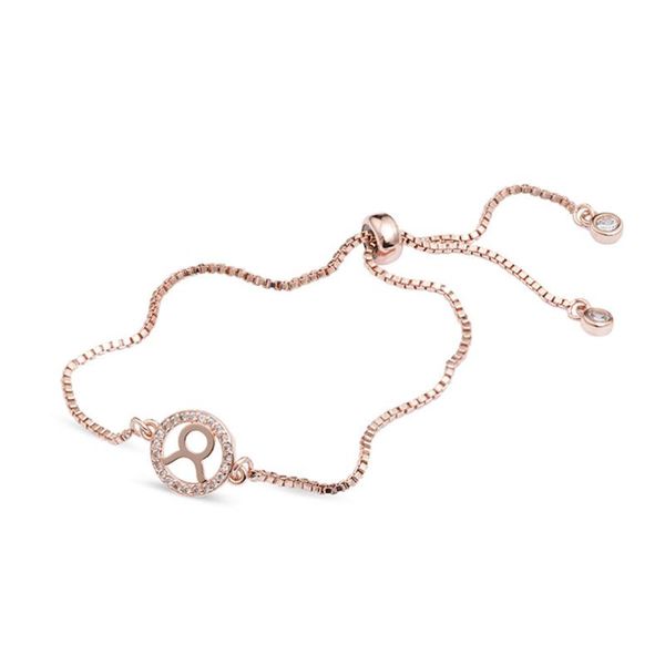 

link, chain europe america charm12 constellation gemini bracelet and boy girl rose gold cubic zirconia jewelry friendship gift, Black