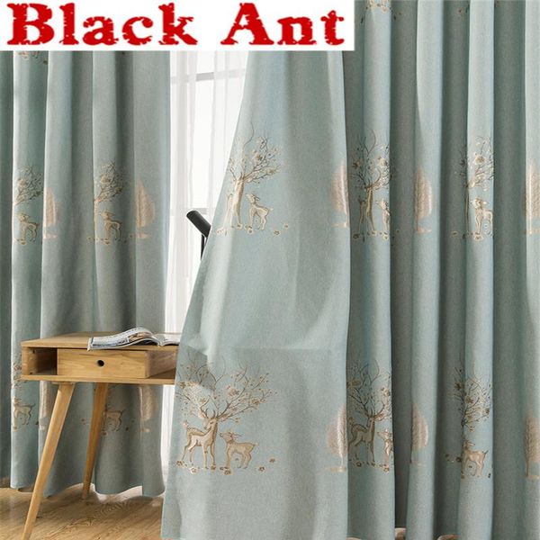 

nordic style elk curtain blackout for living room high end sheer bay balcony window blinds drape home decora x-jd829#30 & drapes