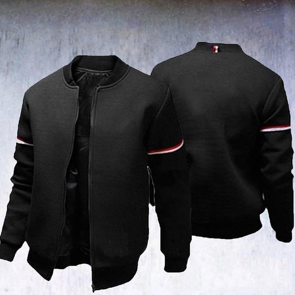 

men's jackets men autumn and winter color coat outdoor baseball clothes man slim fit sports zipper jacket, Black;brown