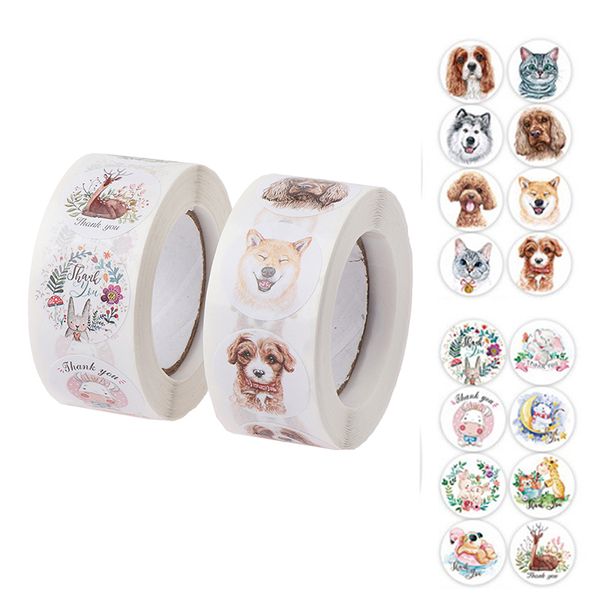

24/500pcs cute cartoon animals stickers journal scrapbooking teacher encouragement reward for children stationery
