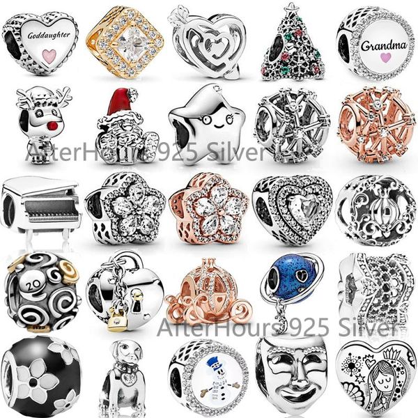 

other 2021 925 sterling silver seated santa claus & present charm sparkling snowflake pavÃ© fit diy jewelry for women delivery