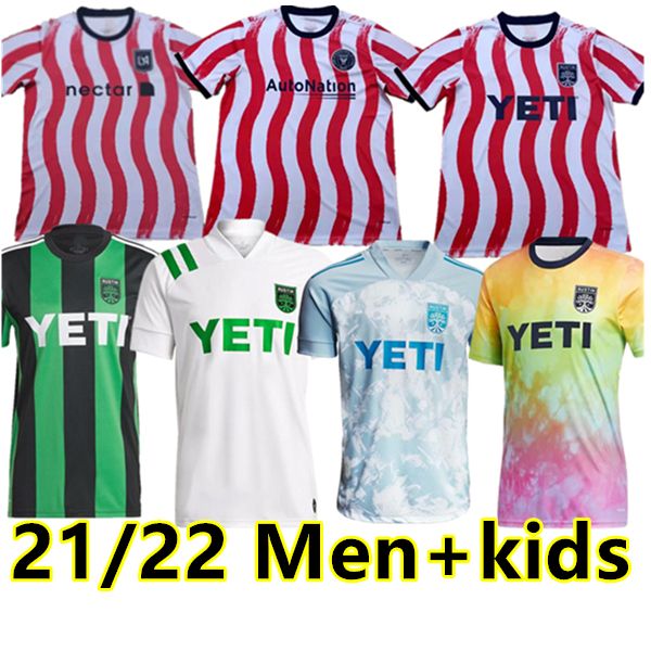 

21 22 mls austin fc soccer jerseys cecilio ring besler fagundez pochettino home kit away 2021 men+kids football shirts camisetas fÃºtbol mail, Black;yellow