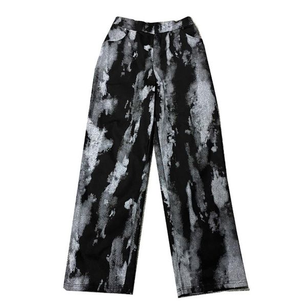

women's jeans for women harajuku graffiti vintage loose high waist trousers fashion straight street style pants female, Blue
