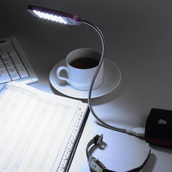 

book lights usb led light portable flexible neck reading lamp table desk 28leds 4 colors for charger lapnotebook pc computer