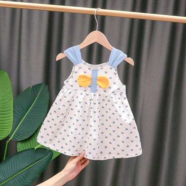 

girl's dresses 2021 girl sleeveless dress summer kids casual love print fit baby party clothing, Red;yellow