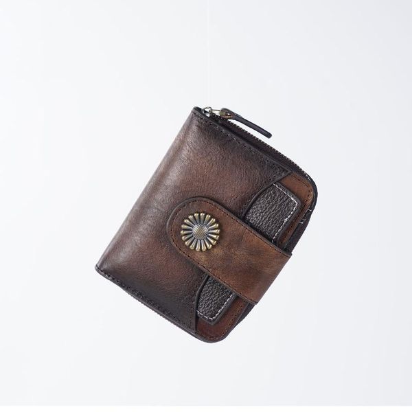 

card holders cowhide slim compact wallet, Brown;gray