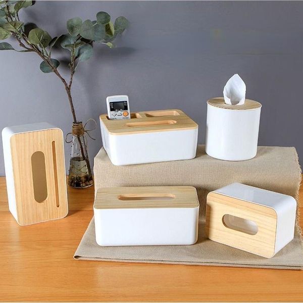

tissue boxes & napkins household carton for car wooden plastictissue box solid wood napkin holder stylish bamboo covered towel case simple f