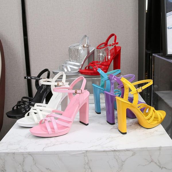 

sandals women summer high heel black platform 11cm heels dress shoes
