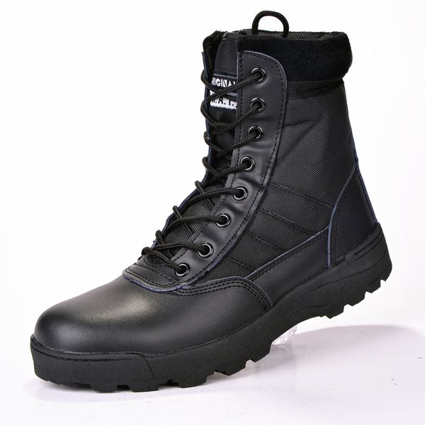 

boot winter military leather for men combat infantry tactical boots askeri bot army shoes 2021 swe5, Black