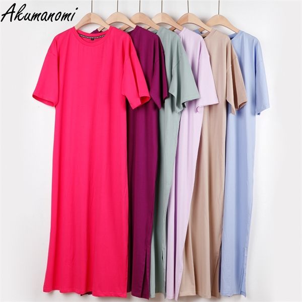 

oversized long summer plus size women slit dresses 6xl 7xl 8xl 9xl 10xl cotton loose casual maxi harajuku za boho dress black, Black;gray