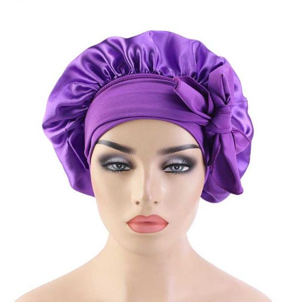 

shower caps adjustable wide-brimmed long hair care polyester styling hat sleep cap